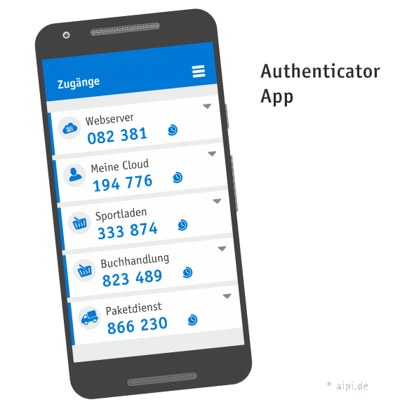 Authenticator App auf einem Smartphone